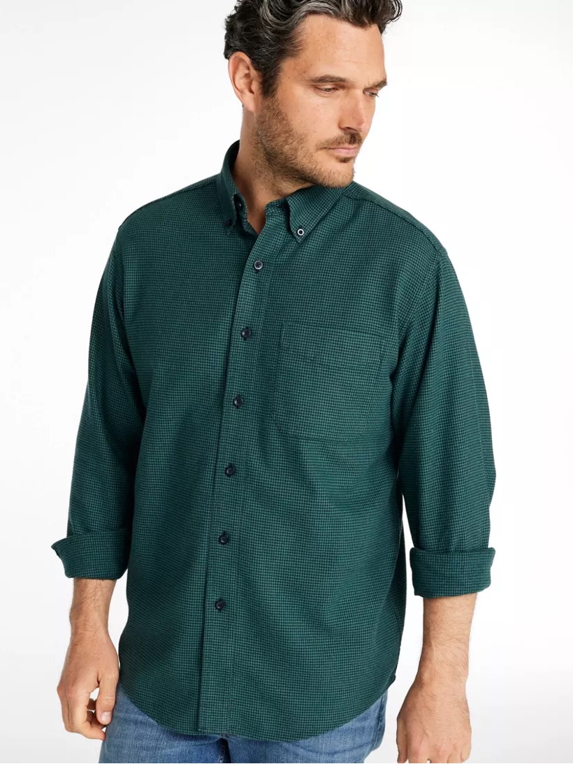 L.L. Bean Men's Wicked Good Flannel Shirt Traditional Fit Houndstooth Size Large
